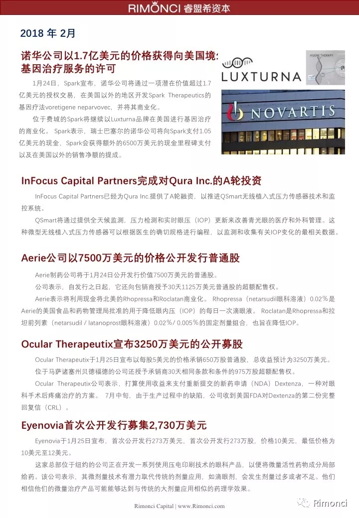 睿盟希視角：精編2018全球眼視光投融資案例
